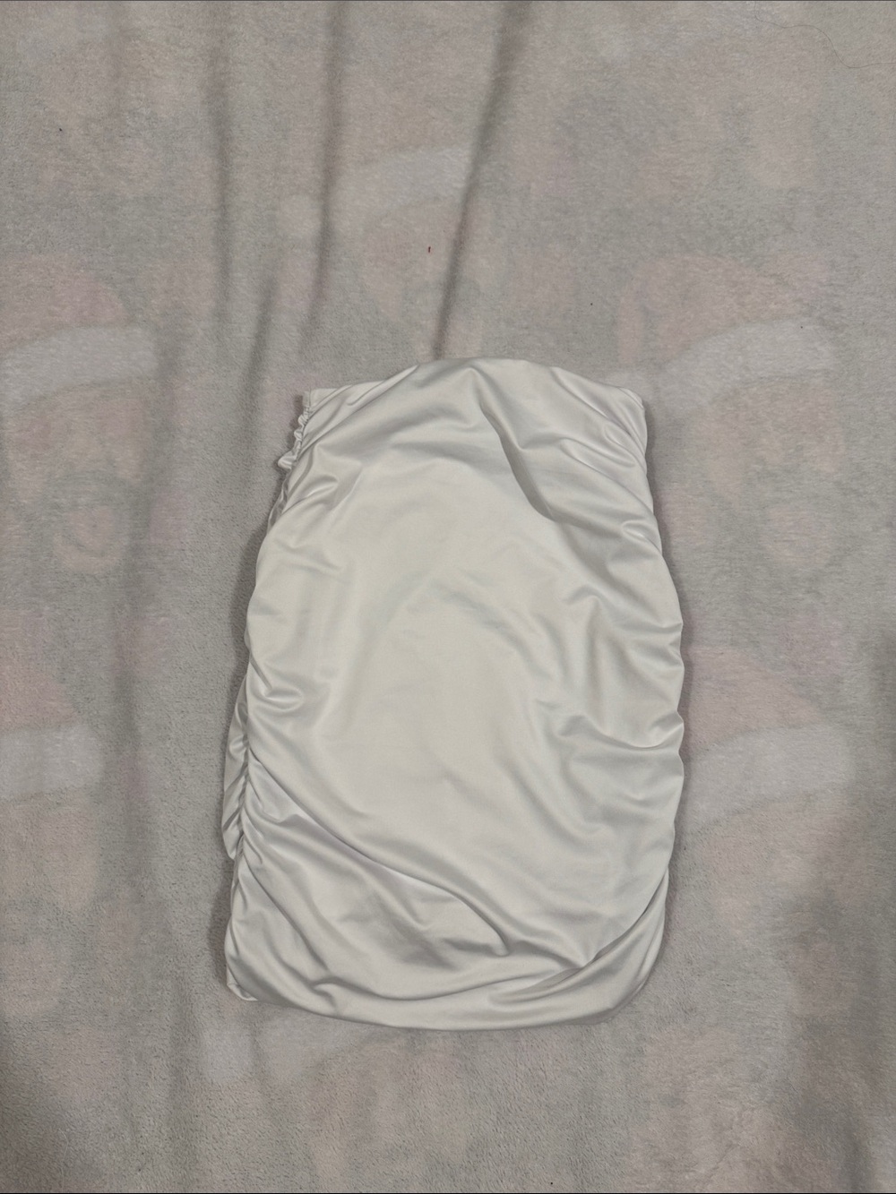 Women’s White Ruched Mini Skirt